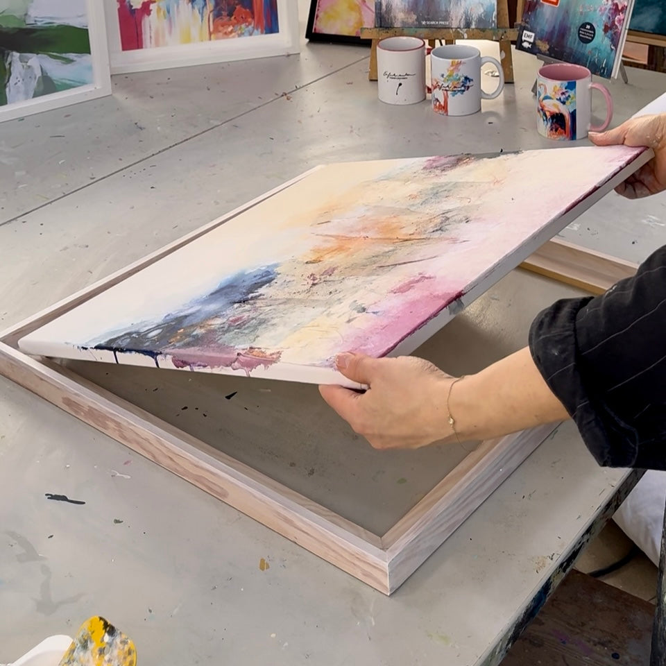 schattenfugen Rahmen für Kunstwerk selber bauen.