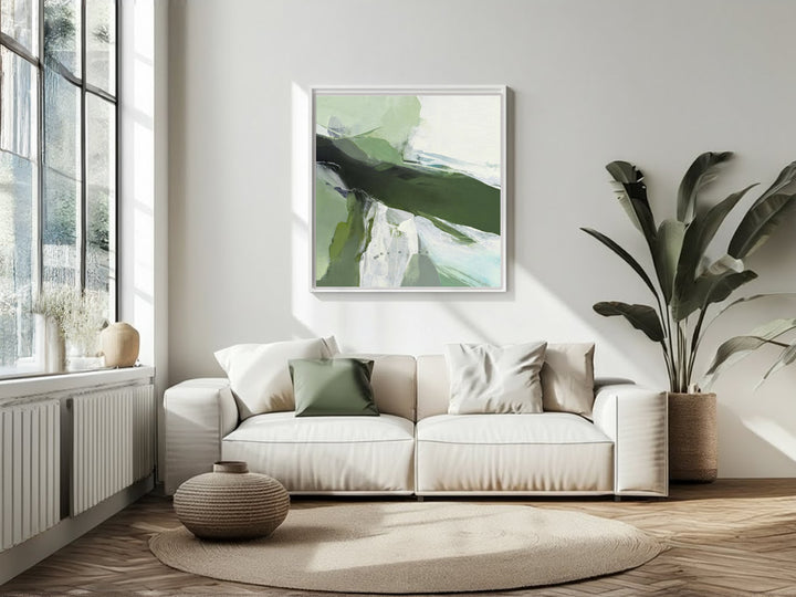 Gruene Oase Original Moderne Wandkunst Abstrakt Design Canvas Print Leinwand
