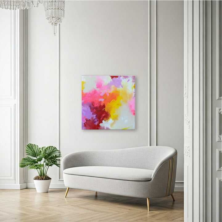 Buntes, helles modernes abstraktes Canvas-Print – lebendige Wanddekoration, zeitgenössische Kunst, farbenfrohes Wandbild, abstrakte Kunst für Inspiration und Ausdruck, stilvolle Raumgestaltung von Künstlerstreich