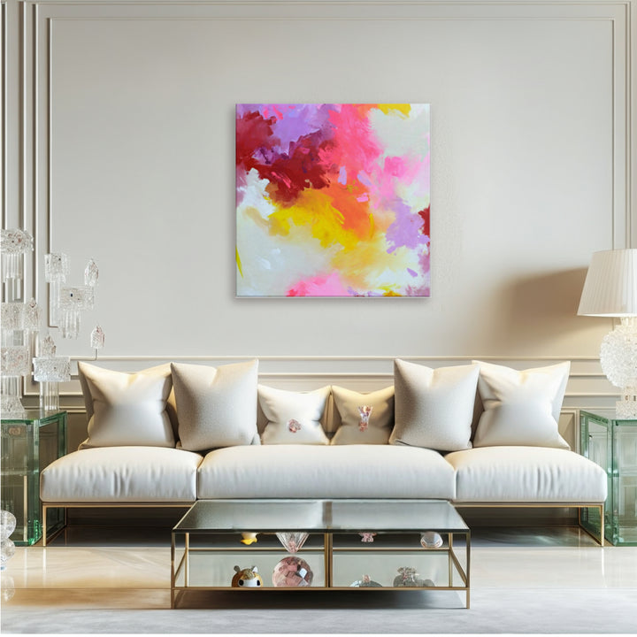 Buntes, helles modernes abstraktes Canvas-Print – lebendige Wanddekoration, zeitgenössische Kunst, farbenfrohes Wandbild, abstrakte Kunst für Inspiration und Ausdruck, stilvolle Raumgestaltung von Künstlerstreich