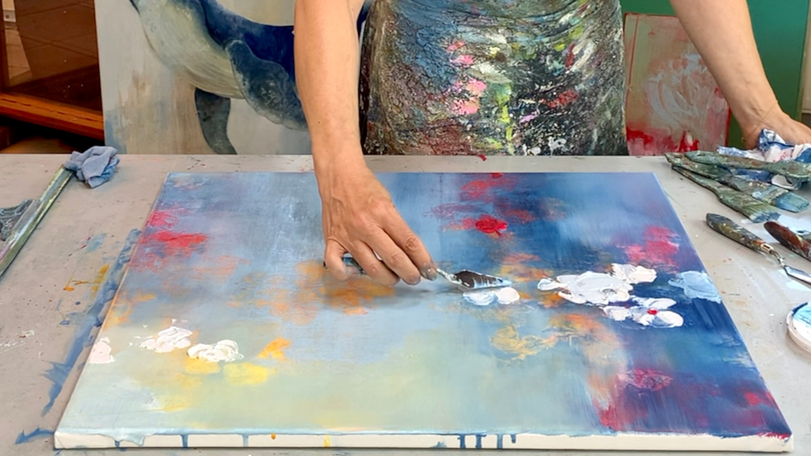 3D-Blüten mit Acryl und Spachtelmasse