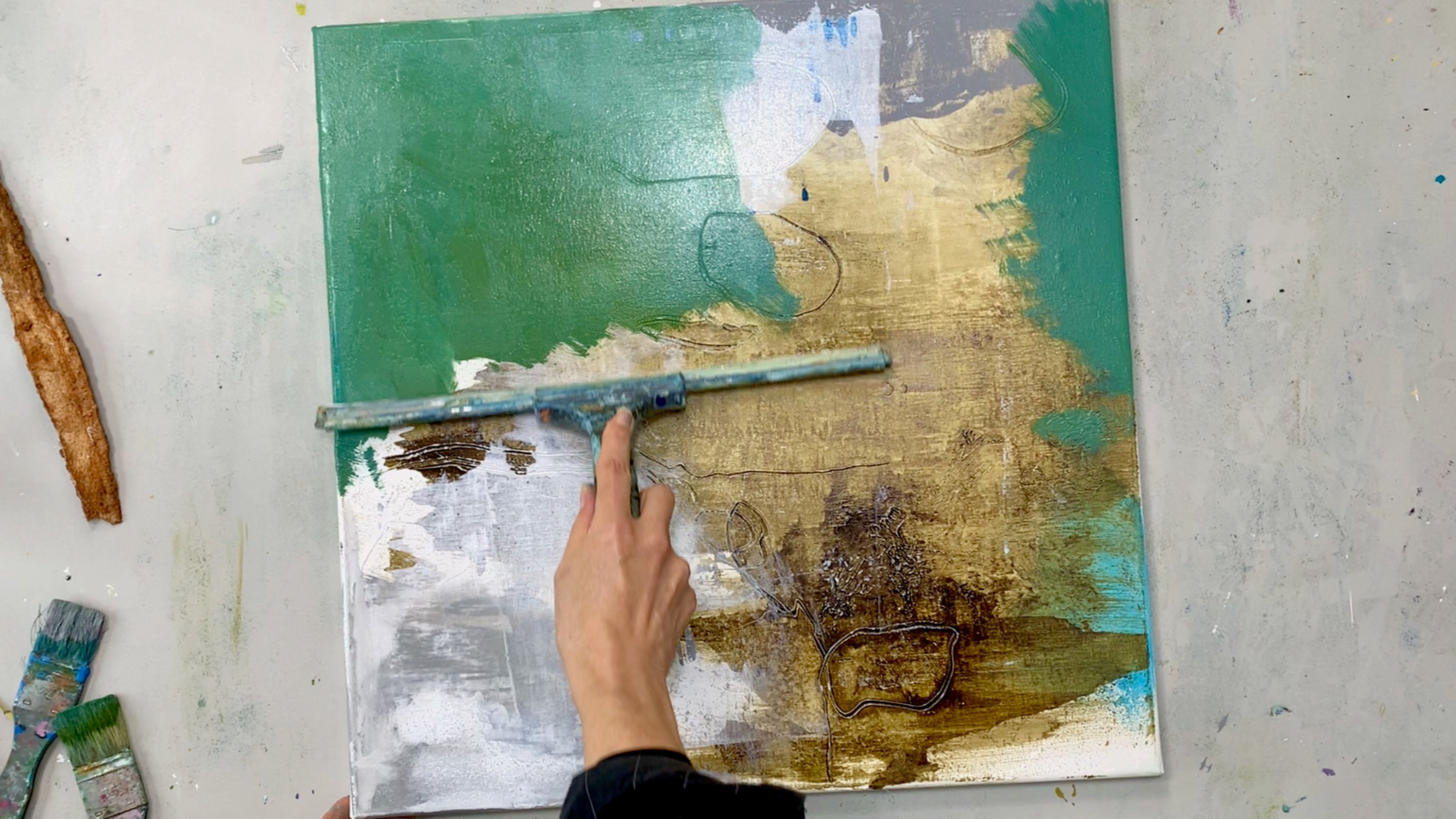 Struktur & Linie – Abstrakte Herbstlandschaft mit Acryl