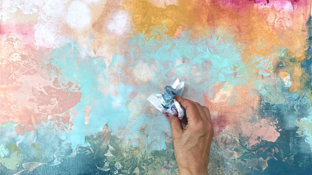 Acryl abstrakt: Fensterwischer & Tuch für florale Effekte