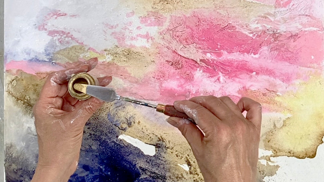 Intuitives Malen mit Struktur, Farbe & Gold – was bleibt, wenn die Form geht