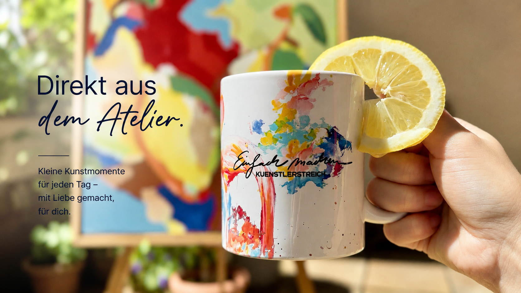 Einfach machen mit Flamingo bunt und lebendig, Kuenstlerstreich, Weiße Keramiktasse