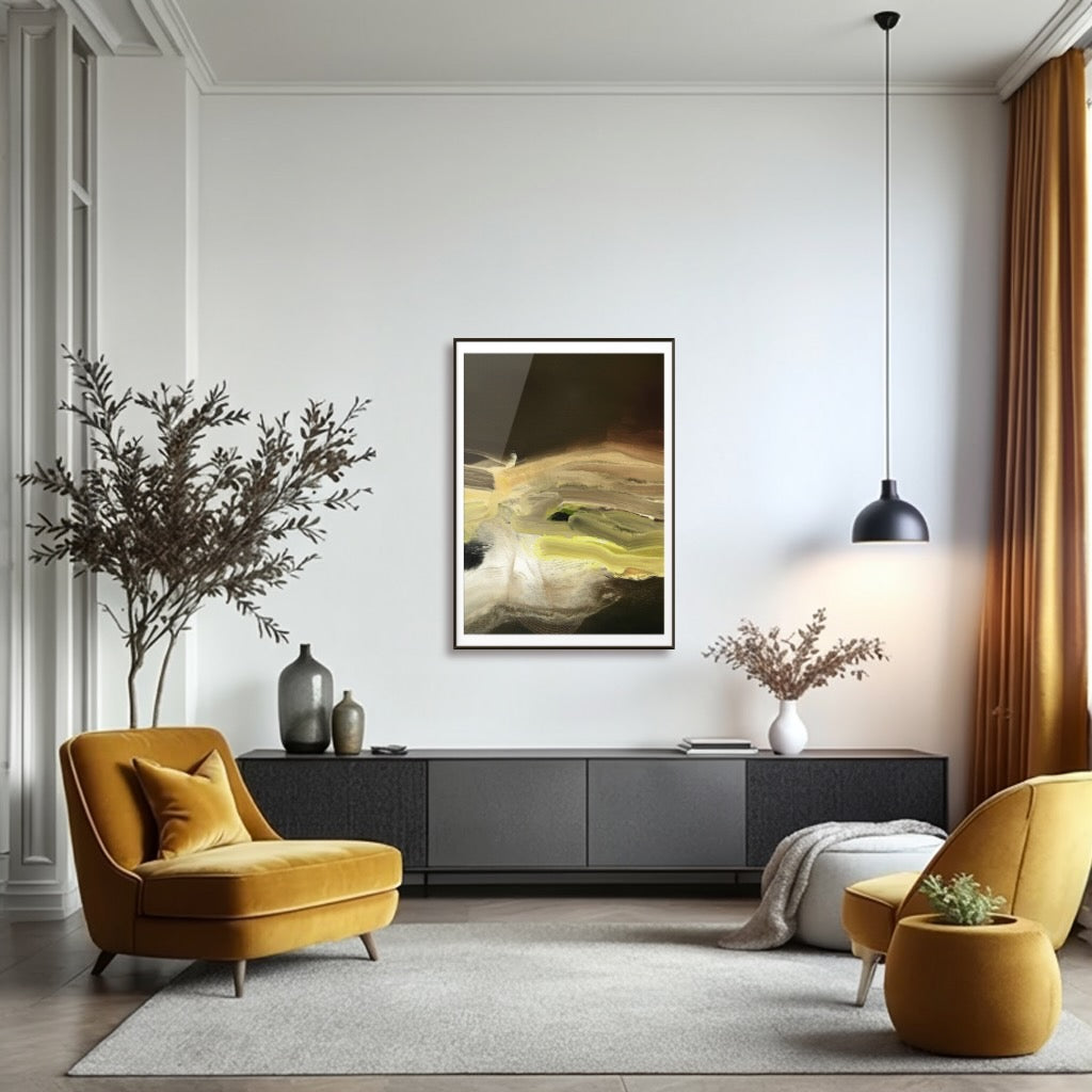 Fine Art Print Wandkunst, abstrakt von Künstlerstreich  in Rahmen und modernen Interior