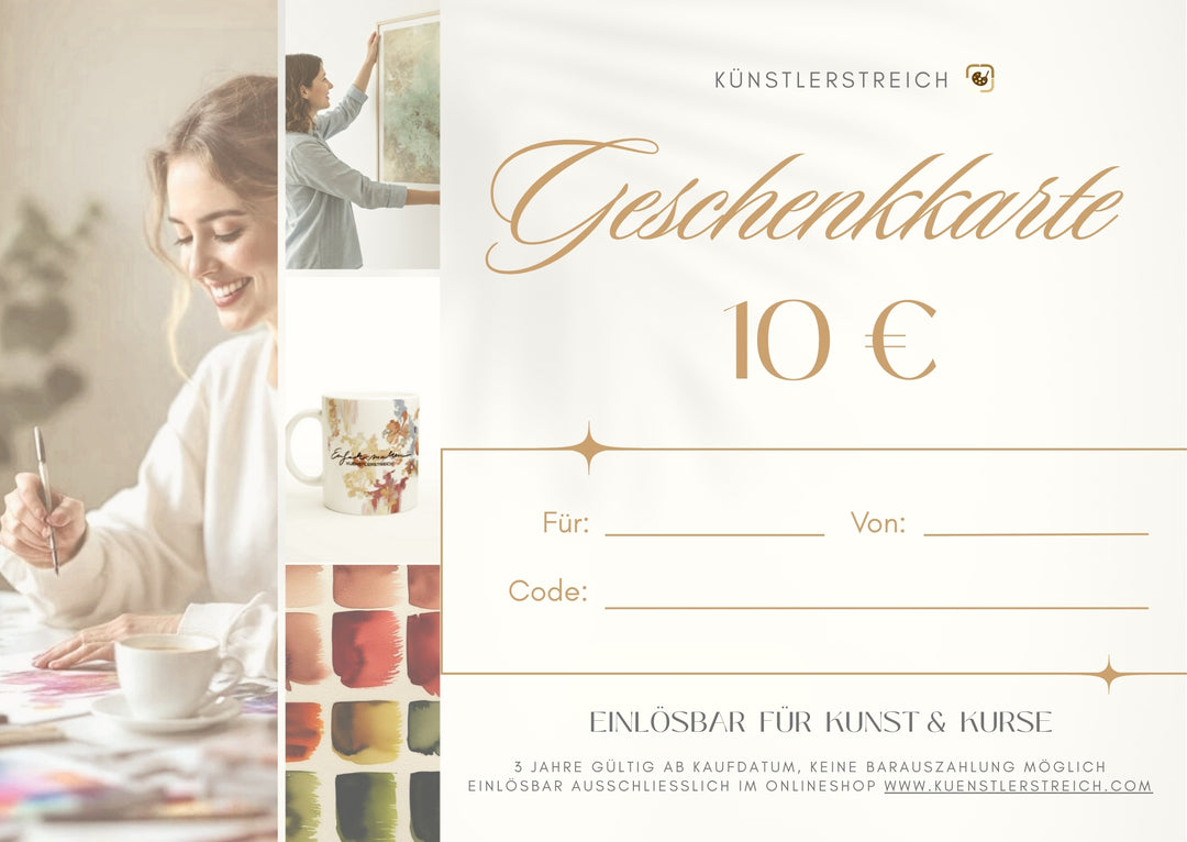 Digitaler Geschenkgutschein für Kunst & Onlinekurse – Künstlerstreich
