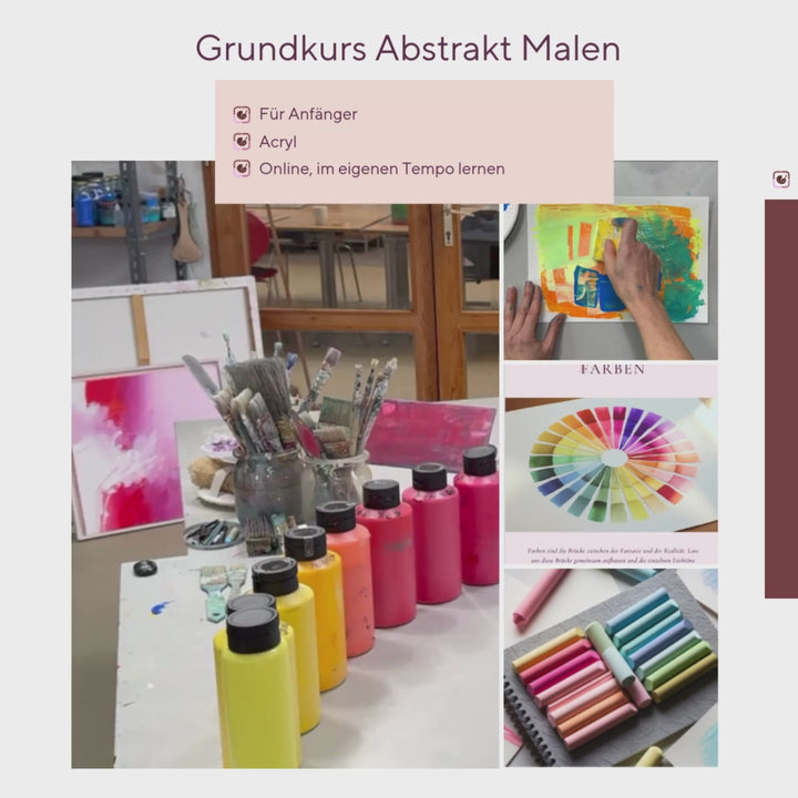 Online Grundkurs Abstrakte Acryl Malerei für Anfänger – Entfalte deine Kreativität